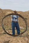 Society President John Friend with the condensation ring from the Candelaria engine house.